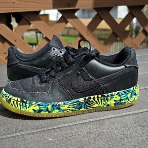 Nike Air Force 1 Premium Black Volt Sneakers Size 5.5